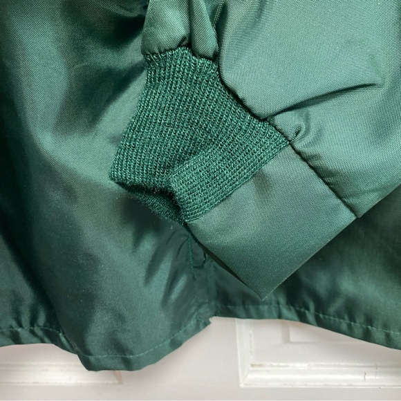 K brand Vintage Jacket Green Large DEKALB Patch Full Zip 70's 80's Nylon Farmer - Picture 5 of 16